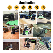 Load image into Gallery viewer, 5 inch 9 hole Velcro Sanding Discs Film Green Line 50pcs Pack Grit 60-3000