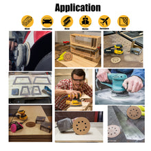 Load image into Gallery viewer, 5 inch 8 hole Velcro Sanding Pads Paper Gold Line 50pcs Pack Grit60-400