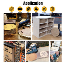 Load image into Gallery viewer, 6 inch 6 hole Velcro Sanding Discs Paper Gold Line 50pcs Pack Grit60-400