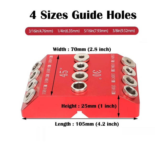 Buy any abrasives + $9.99 Get 30°/45°/90° 4 Sizes Drill Guide