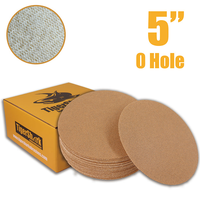 5 inch 0 hole velcro sanding discs Paper Gold Line 50pcs Pack Grit80/150/180/220/320