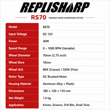 Load image into Gallery viewer, REPLISHARP RS70 Bench Grinder, Sharpening Machine,  For Knife Sharpening, Polishing, Edge Refining. 30W/12V, 0-1000RPM Variable Speed Control
